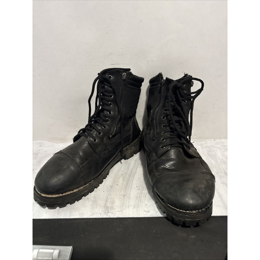 Black Unbranded Combat Boots Mens Size 11 Vintage Vibram Tactical Side Zip
